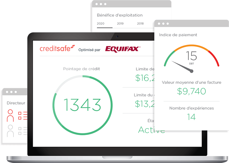 Our Canadian business reports are powered by the Equifax scoring models and our all our reports include Business Failure Risk Scores, Commercial Delinquency Scores, Payment Index and Credit Index.