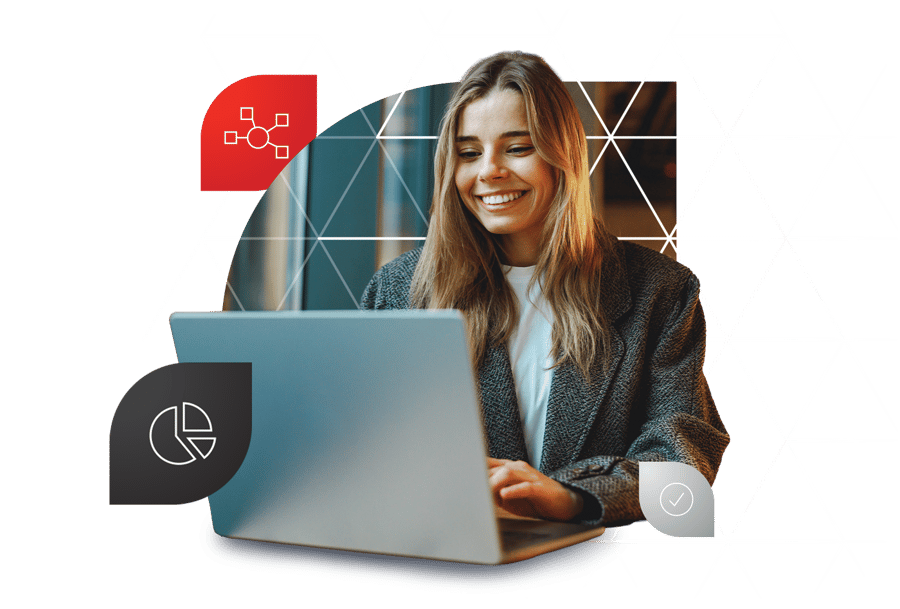 Consumer with laptop