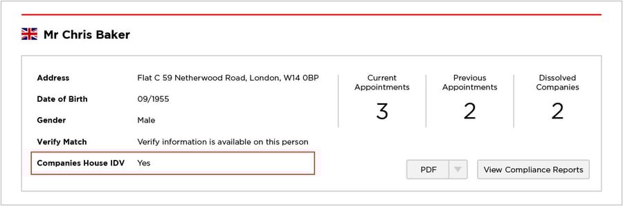 Director & Secretary Report with IDV Flag Highlighted
