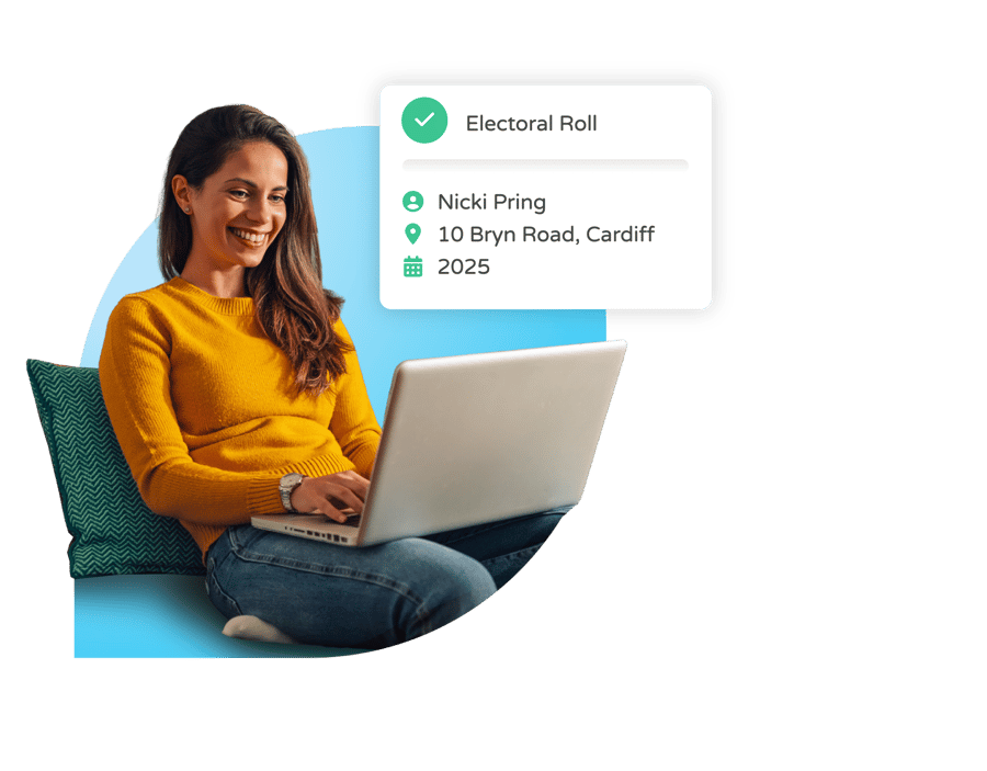 Woman in yellow verified on the Electoral Roll