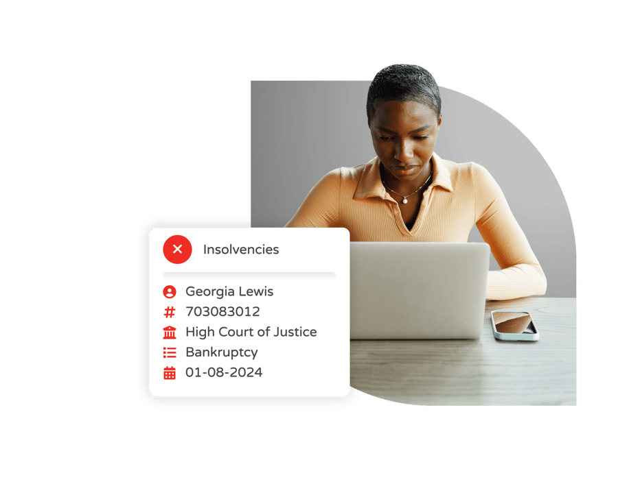 Woman in yellow on the Individual Insolvency Register