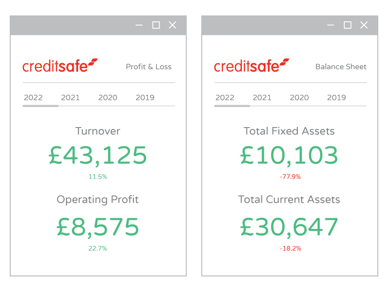 All Creditsafe company credit reports include financial data as standard