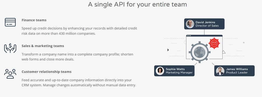 A graphic discussing Creditsafe's API