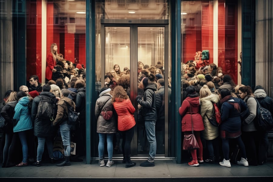 Retail holiday shopping crowds