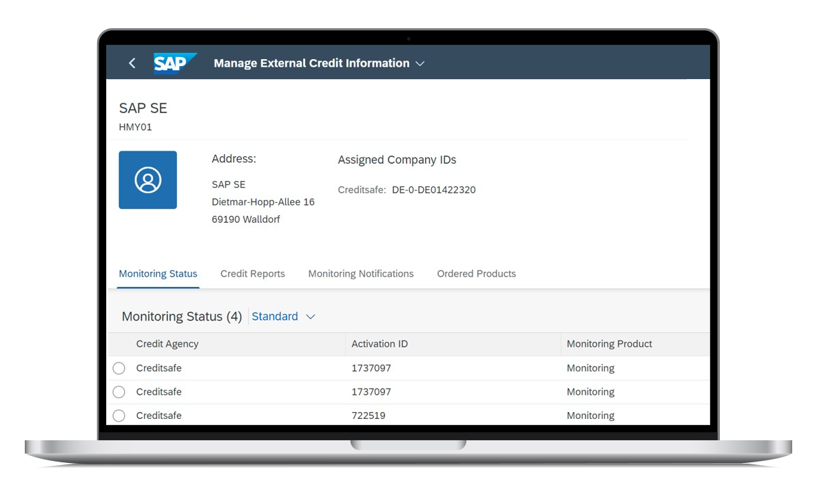 SAP S/4HANA manage external information