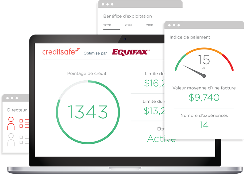 Our Canadian business reports are powered by the Equifax scoring models and our all our reports include Business Failure Risk Scores, Commercial Delinquency Scores, Payment Index and Credit Index.