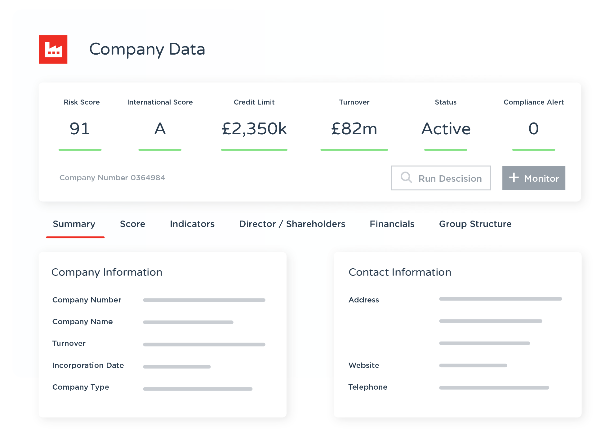 Bedrijfsinformatie voorbeeld