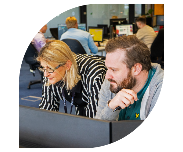 Creditsafe team member with headset