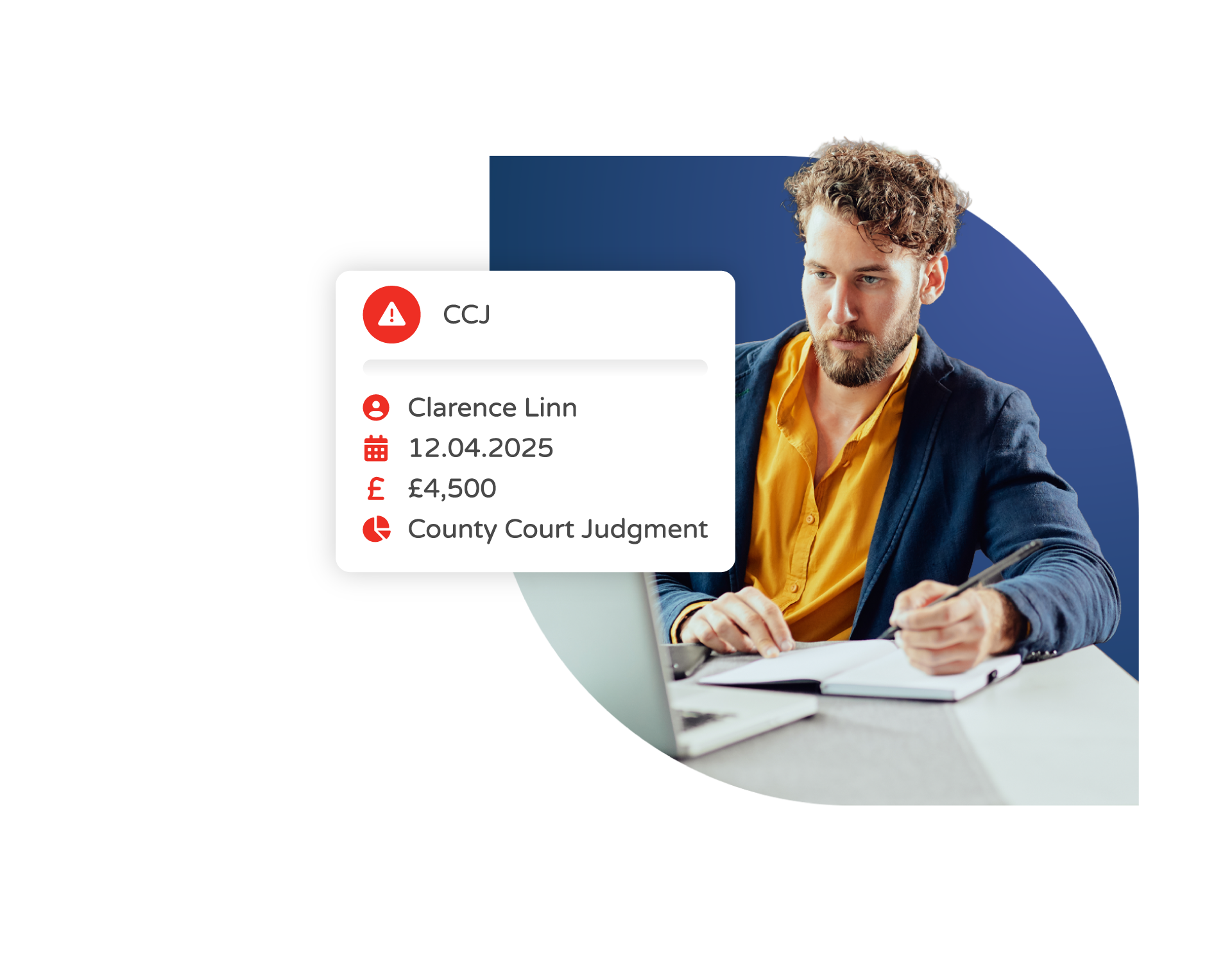 Man in yellow with a County Court Judgment