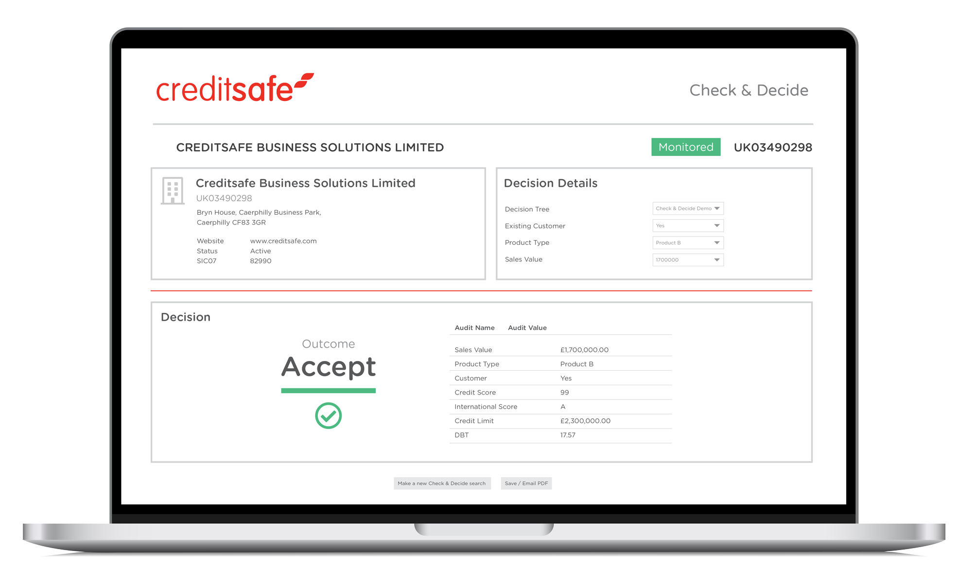 Check & Decide Product Example