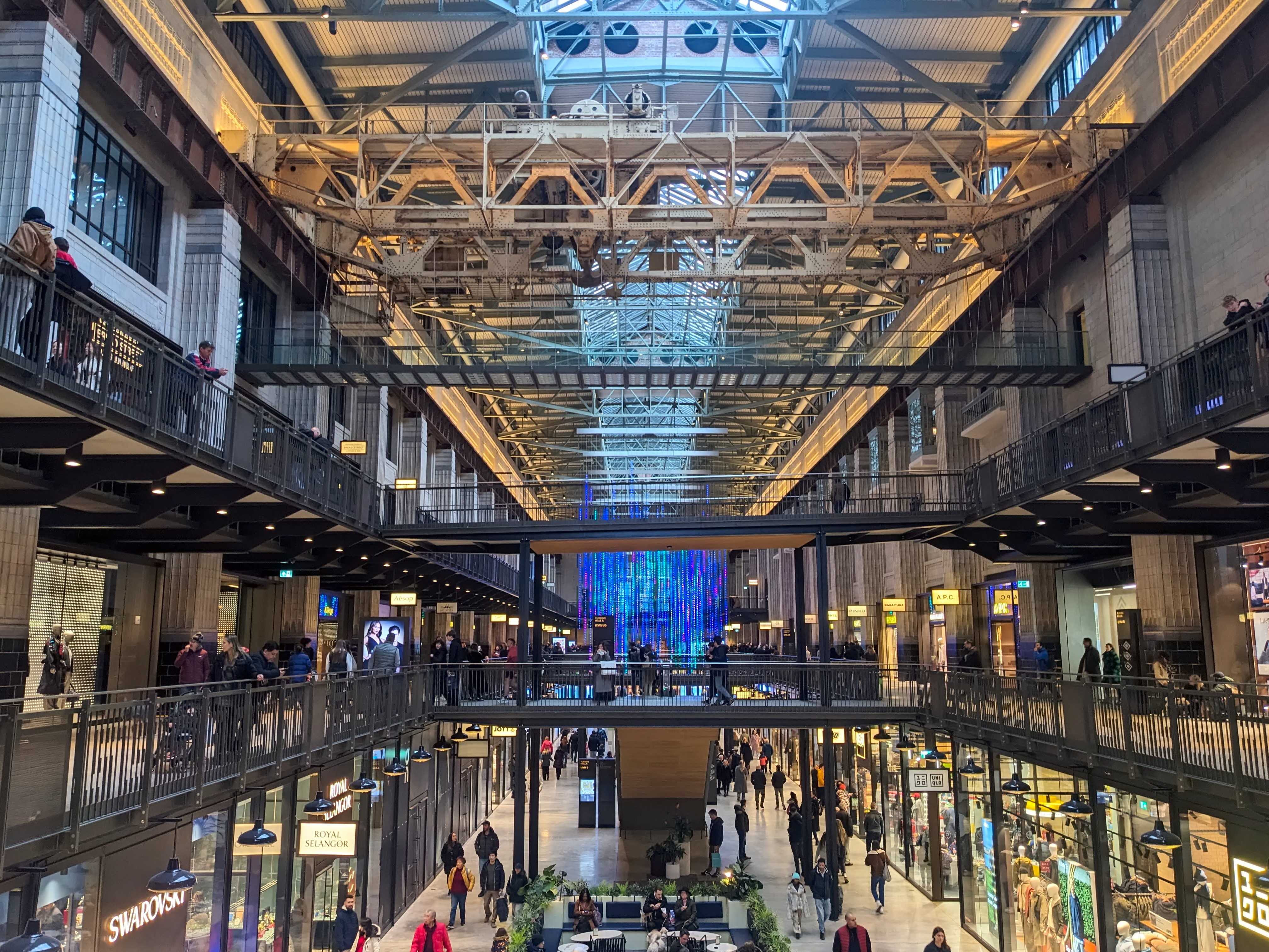 Shoppers in a busy mall