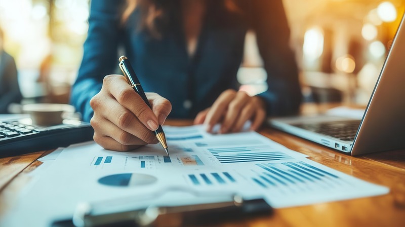 A finance professional sits down to analyze payment terms