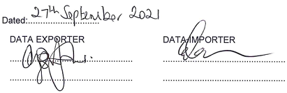 Data Exporter and Data Importer Signature